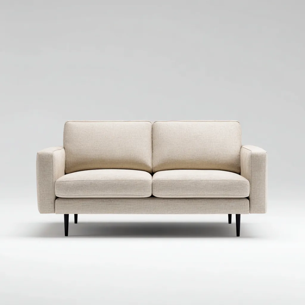 Canapé 2 places tissu 160x85x80 cm - beige - design moderne pour salon-Interiorsta