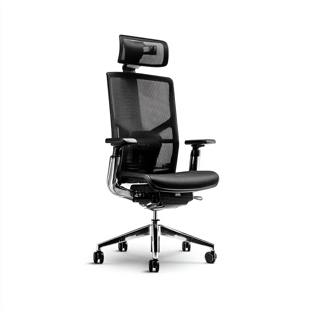 Chaise de bureau ergonomique maille 70x70x130 cm noire pour poste de travail - design moderne-Interiorsta