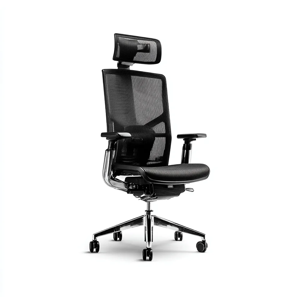 Chaise de bureau ergonomique maille 70x70x130 cm noire pour poste de travail - design moderne-Interiorsta