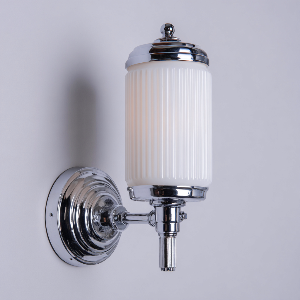 Applique murale métal et verre 18x12x30 cm blanc-argent - design classique-Interiorsta