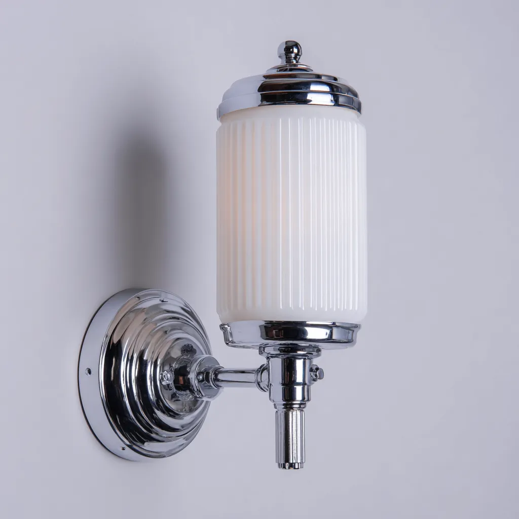 Applique murale métal et verre 18x12x30 cm blanc-argent - design classique-Interiorsta