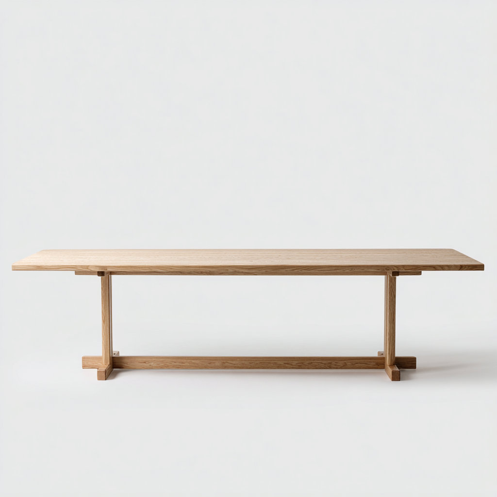 Table à manger bois 220x90x75 cm - brun - design moderne pour salle à manger-Interiorsta