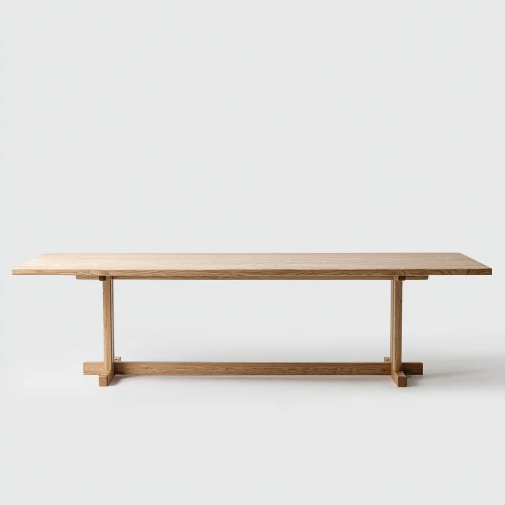 Table à manger bois 220x90x75 cm - brun - design moderne pour salle à manger-Interiorsta
