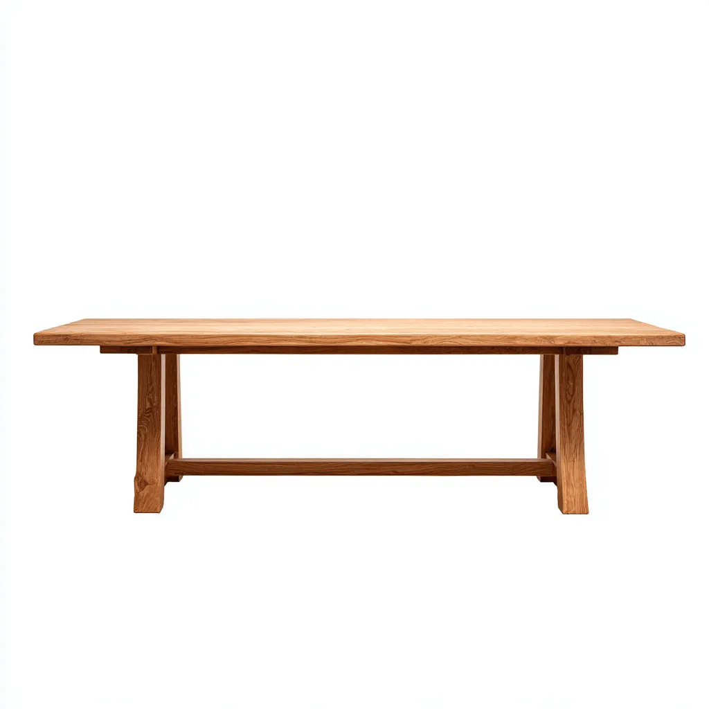 Table à manger - bois massif - 200x95x75 cm - chêne clair - design rustique moderne pour salle à manger-Interiorsta
