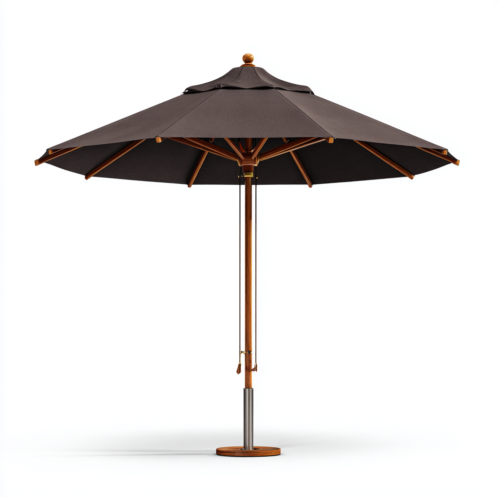 Parasol de jardin - bois et polyester - 300x300x250 cm - marron foncé - pour terrasse et jardin - design classique-Interiorsta