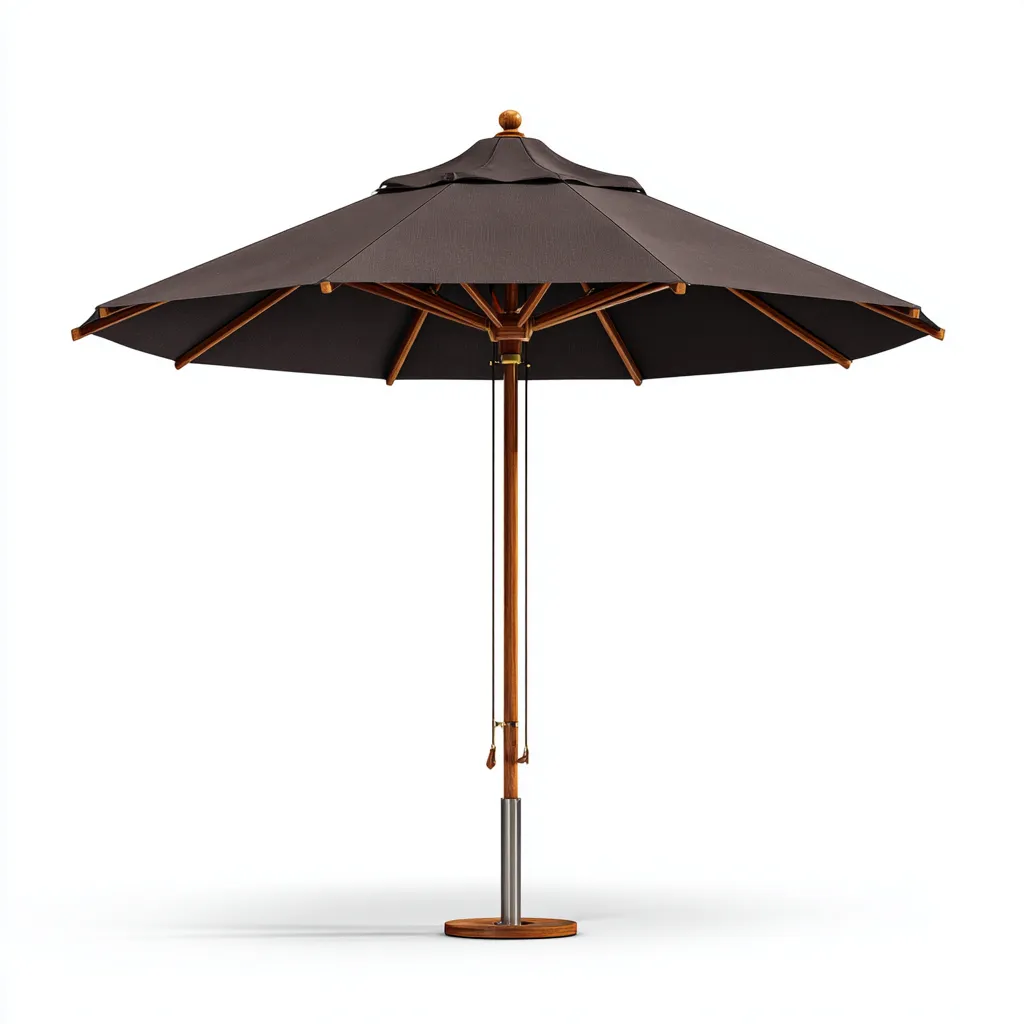 Parasol de jardin - bois et polyester - 300x300x250 cm - marron foncé - pour terrasse et jardin - design classique-Interiorsta