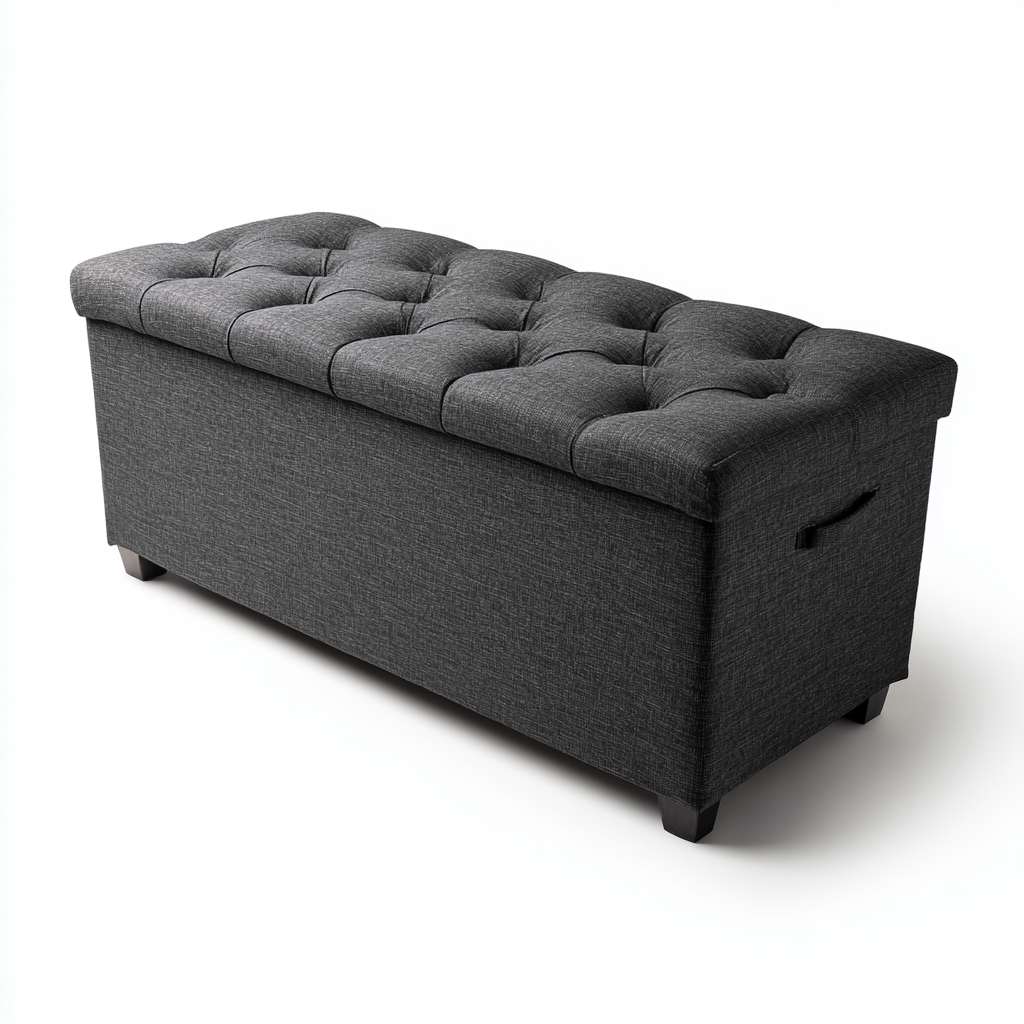 Banc de lit tissu 100x40x45 cm - gris - design moderne-Interiorsta