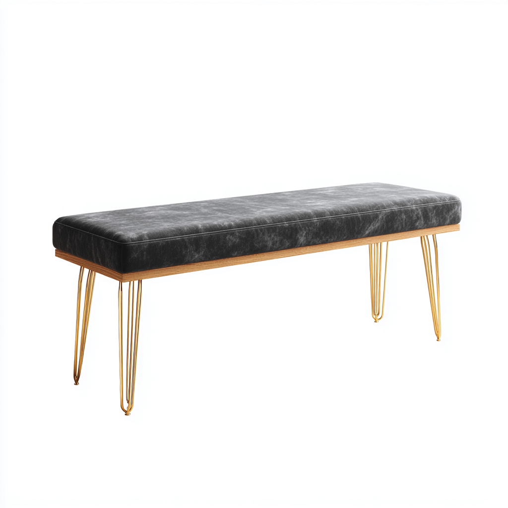 Banc de lit similicuir 120x35x45 cm - gris - design moderne-Interiorsta