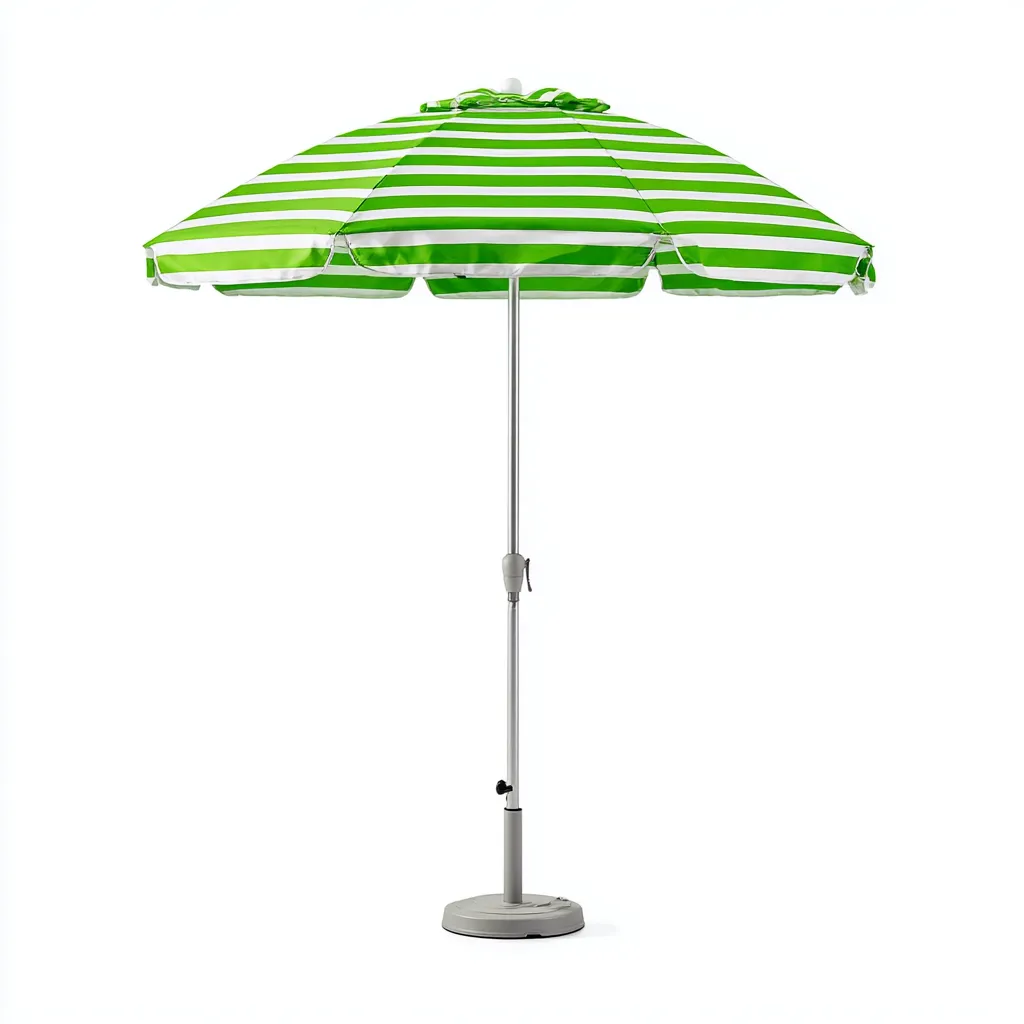 Parasol de jardin - aluminium et polyester - 200x200x220 cm - rayé vert et blanc - pour terrasse et jardin - design estival-Interiorsta
