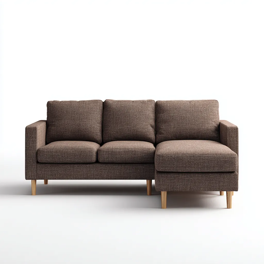 Canapé d'angle - tissu - 245x152x87 cm - marron - style moderne-Interiorsta