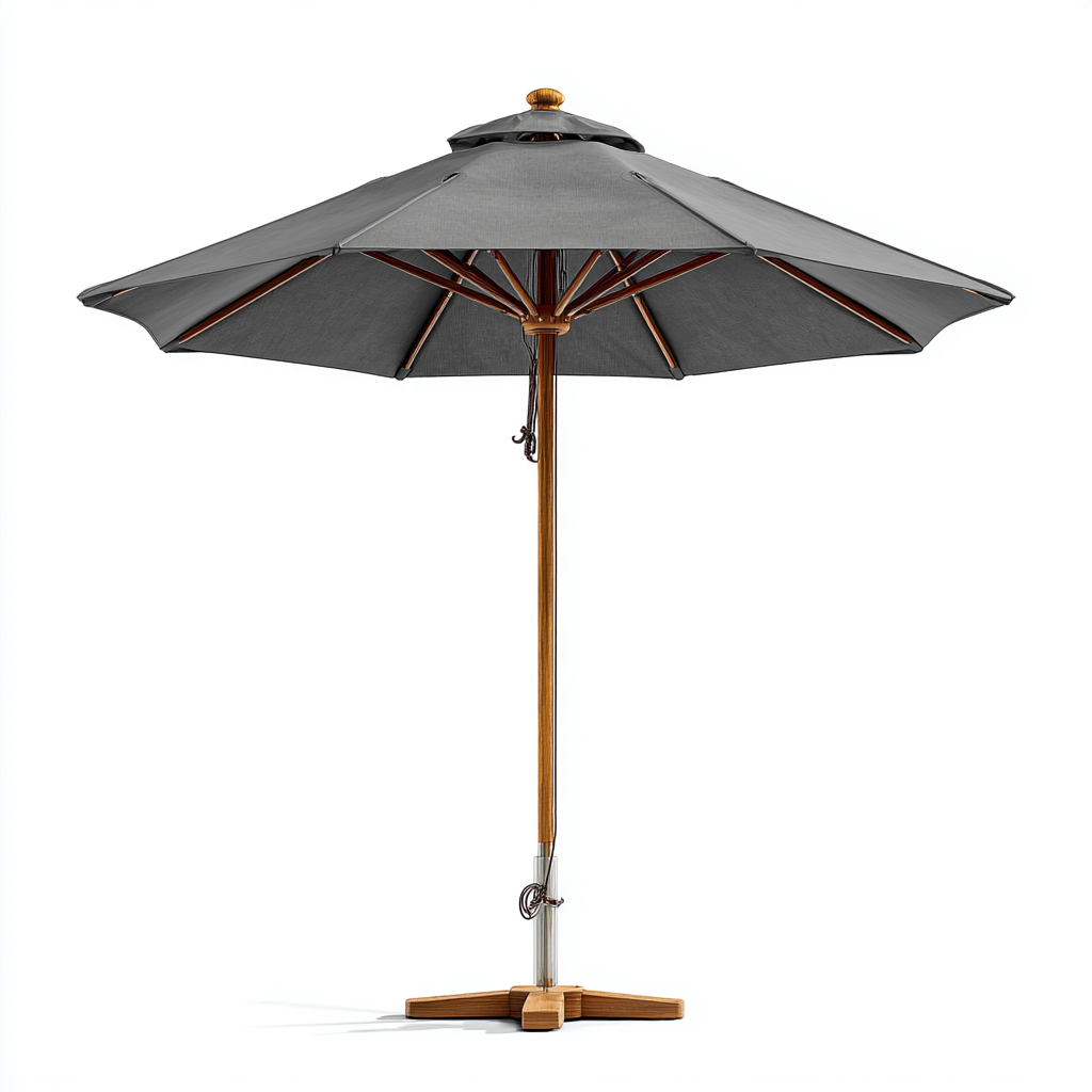 Parasol de jardin - bois et polyester - 300x300x250 cm - gris - pour terrasse et jardin - design moderne-Interiorsta
