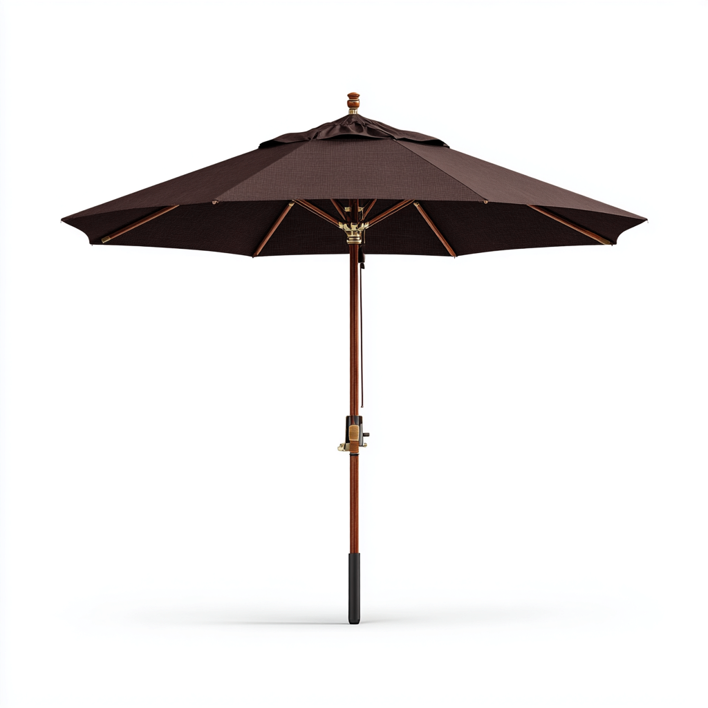 Parasol de jardin - bois et polyester - 250x250x240 cm - marron - pour terrasse et jardin - design classique-Interiorsta