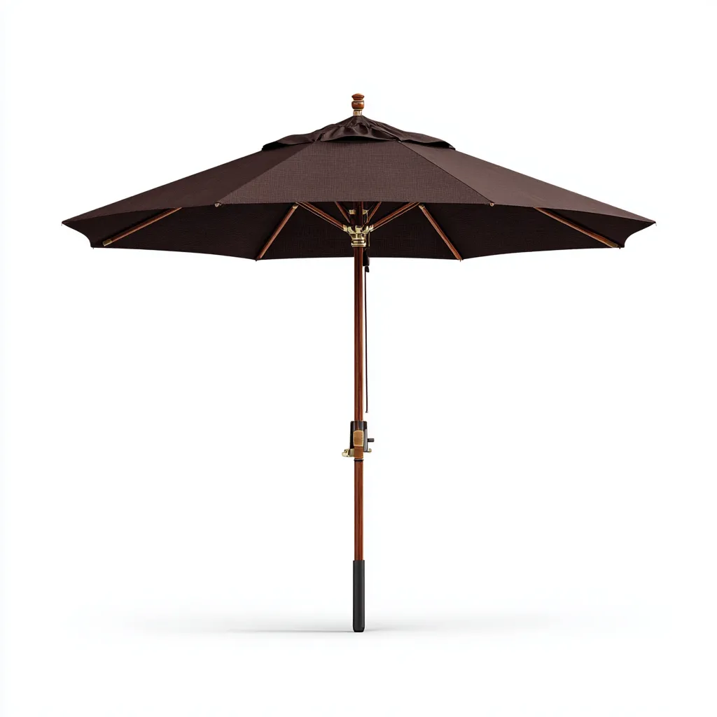 Parasol de jardin - bois et polyester - 250x250x240 cm - marron - pour terrasse et jardin - design classique-Interiorsta