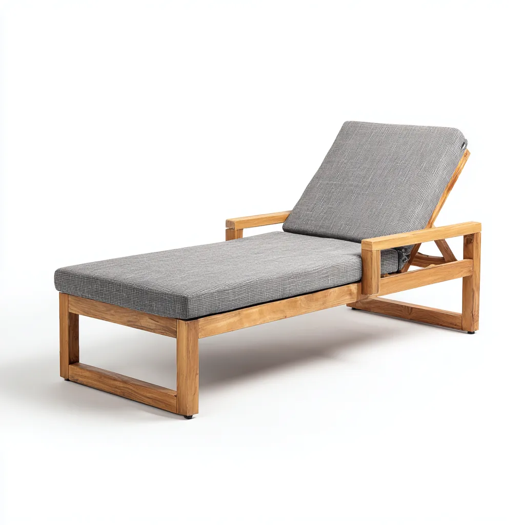 Chaise longue en bois massif 195x70x85 cm - gris - design moderne pour extérieur et intérieur-Interiorsta