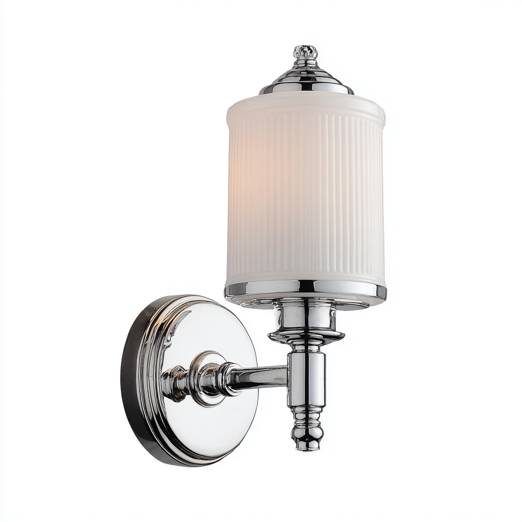 Applique murale verre métal 18x12x32 cm - blanc-argent - design classique-Interiorsta