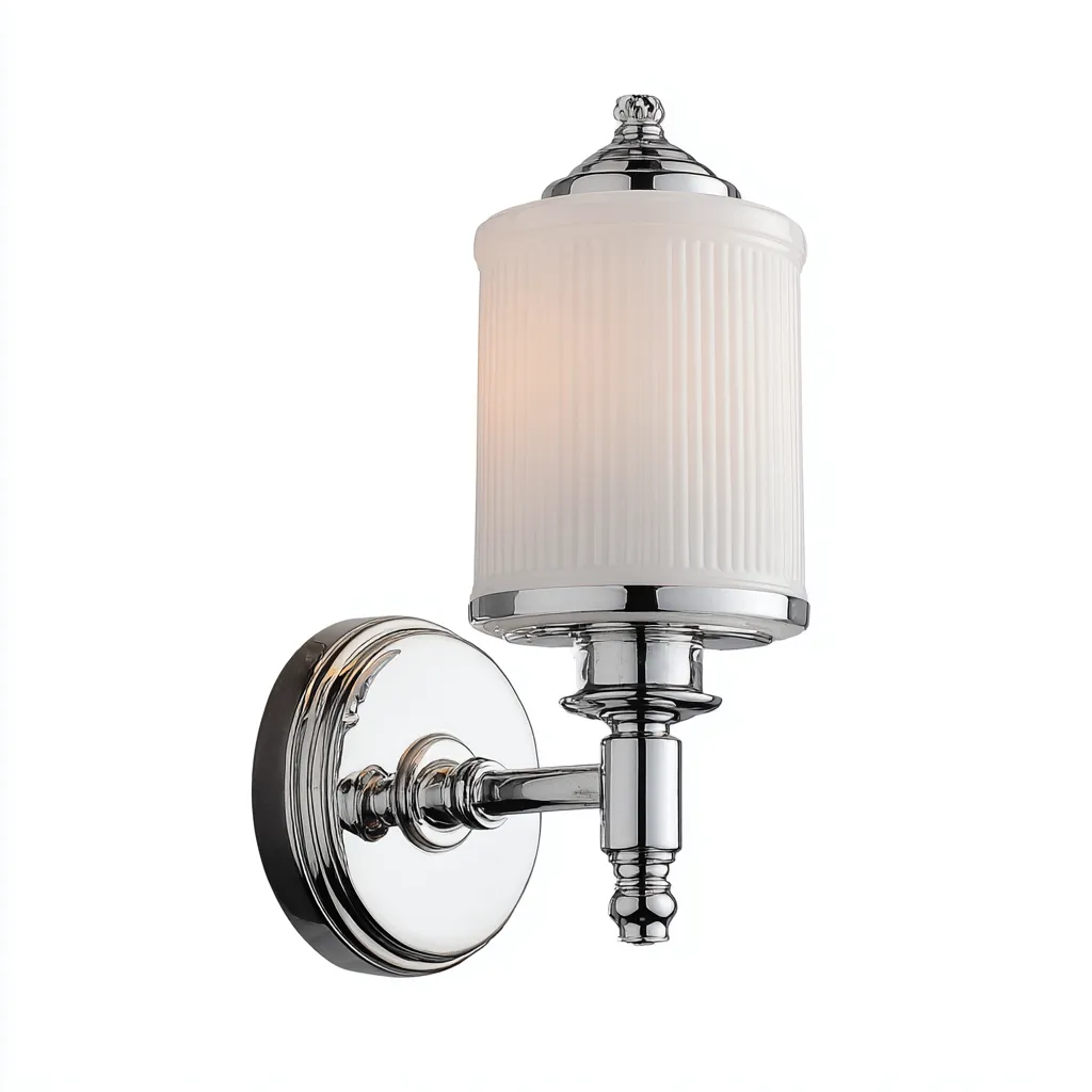 Applique murale verre métal 18x12x32 cm - blanc-argent - design classique-Interiorsta