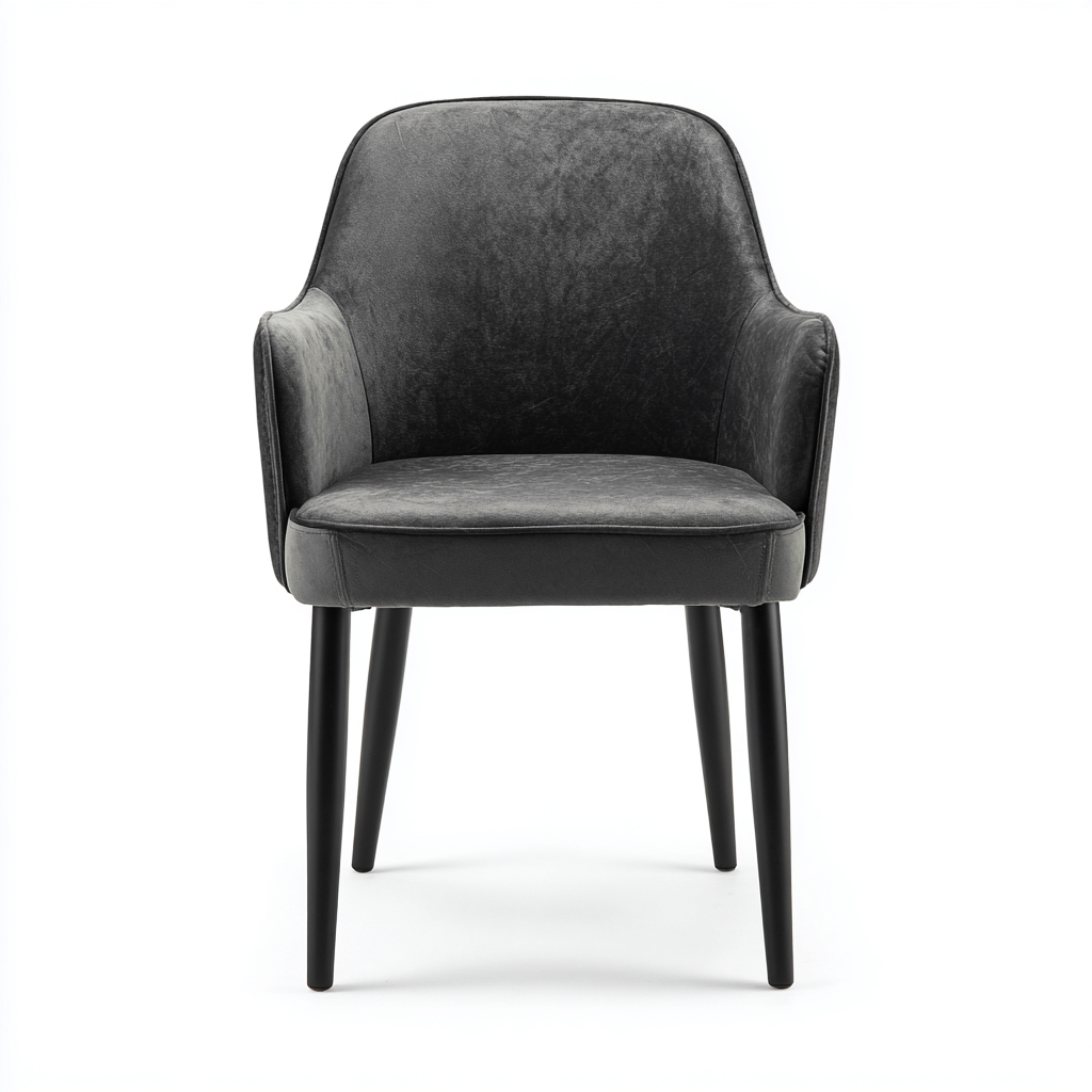 Chaise de salle à manger - microfibre-métal - 53x49x84 cm - gris foncé - style moderne-Interiorsta