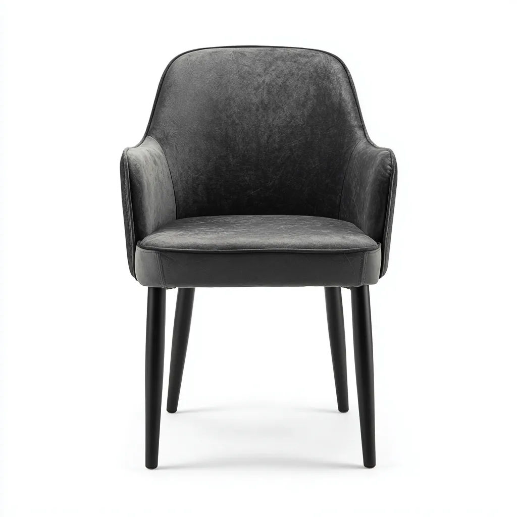 Chaise de salle à manger - microfibre-métal - 53x49x84 cm - gris foncé - style moderne-Interiorsta