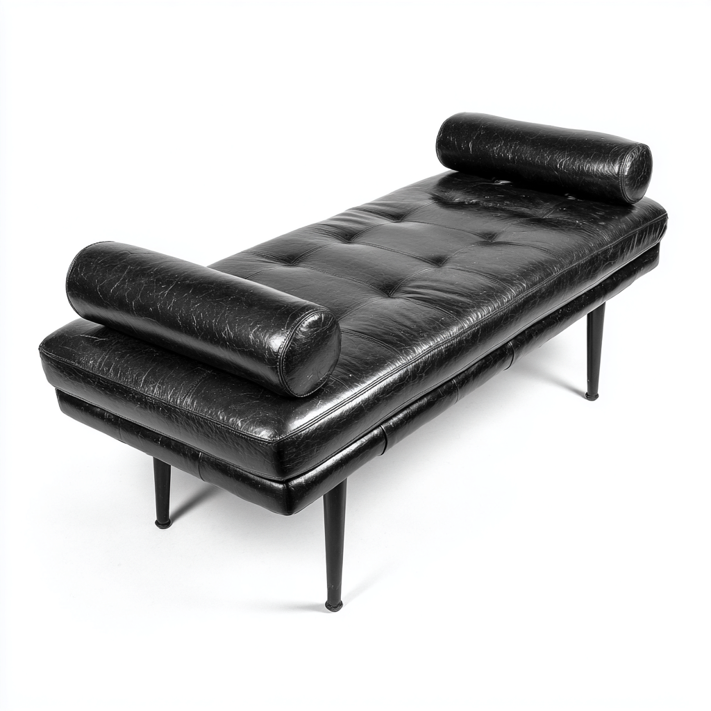 Banc de lit cuir-métal 160x55x48 cm - noir - design moderne-Interiorsta