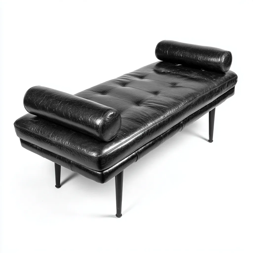 Banc de lit cuir-métal 160x55x48 cm - noir - design moderne-Interiorsta