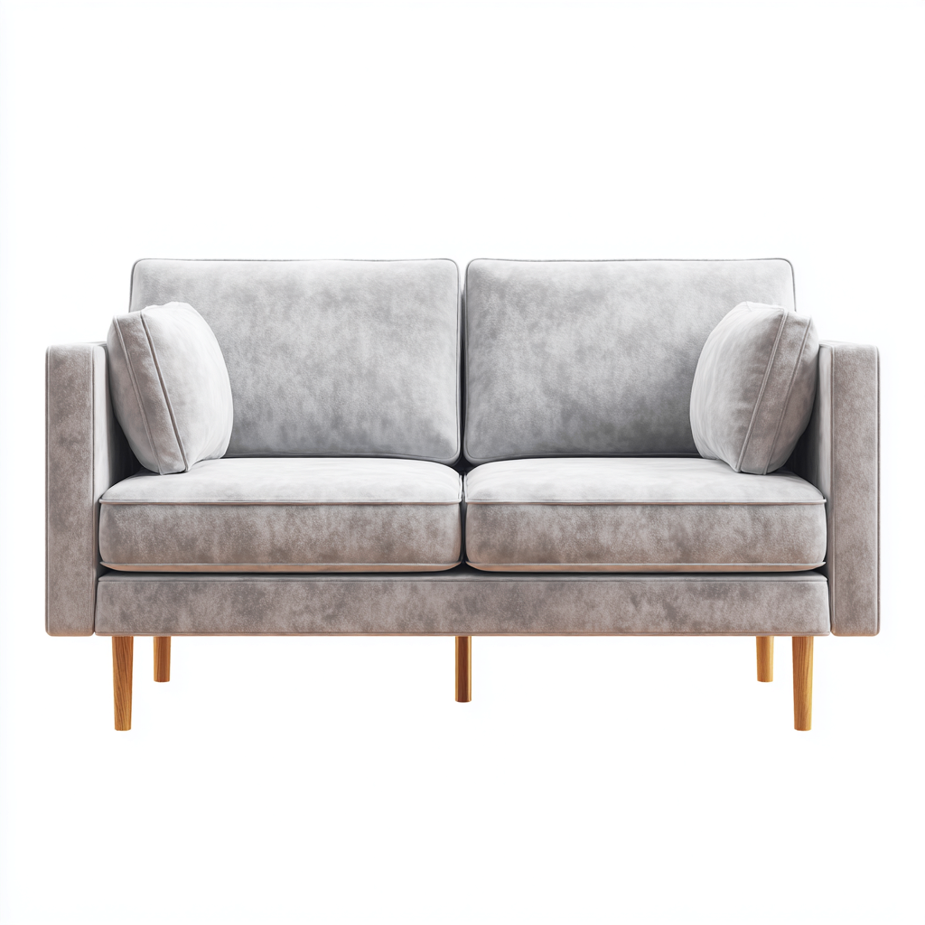 Canapé 2 places tissu 162x86x84 cm - gris - design moderne pour salon-Interiorsta