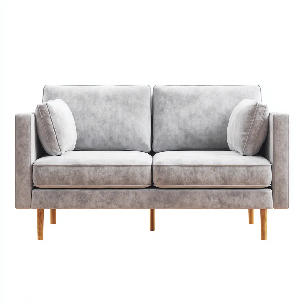 Canapé 2 places tissu 162x86x84 cm - gris - design moderne pour salon-Interiorsta