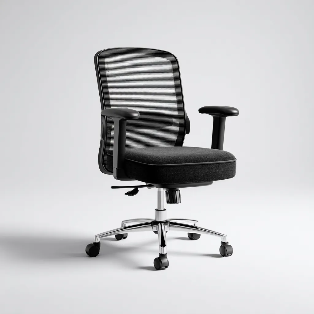 Chaise de bureau ergonomique maille et tissu 62x62x100 cm noire pour poste de travail - design moderne-Interiorsta