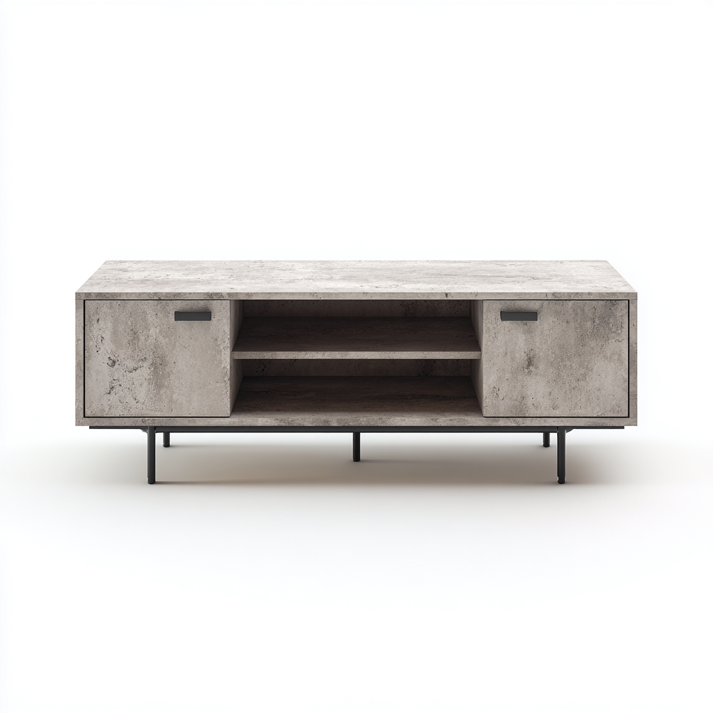 Table basse 120x55x42 cm - gris béton - style moderne-Interiorsta