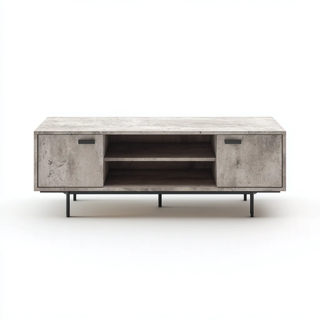 Table basse 120x55x42 cm - gris béton - style moderne-Interiorsta