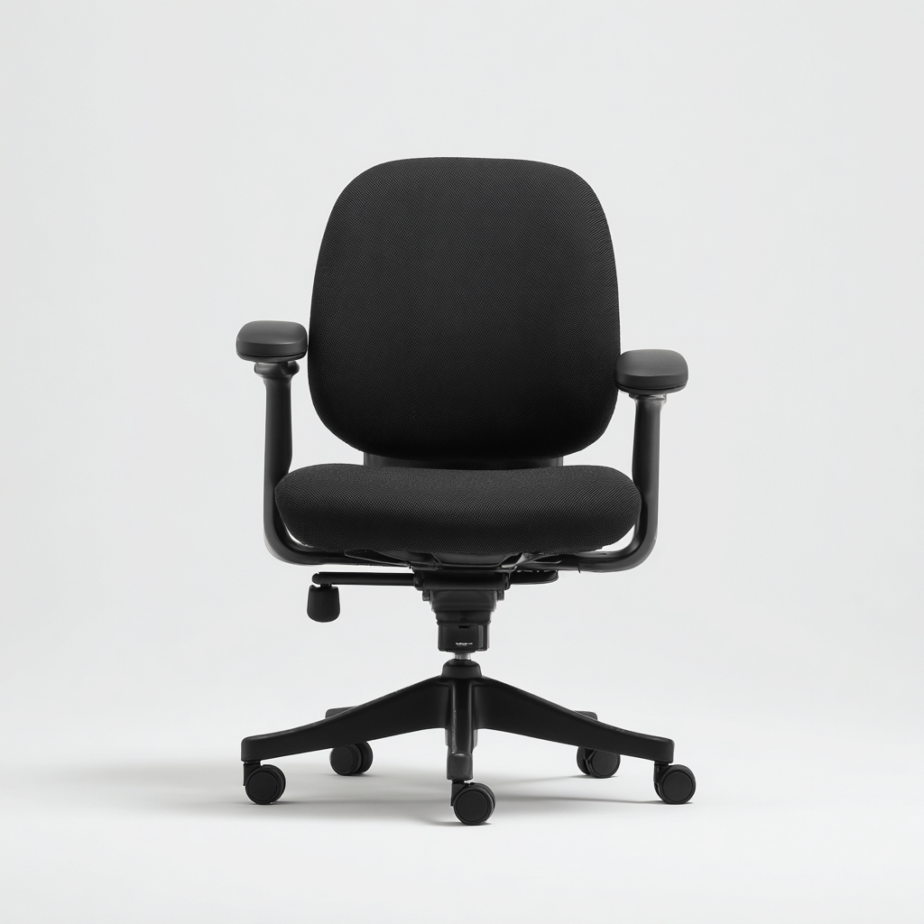 Chaise de bureau ergonomique tissu 58x58x92 cm noire pour poste de travail - design moderne-Interiorsta