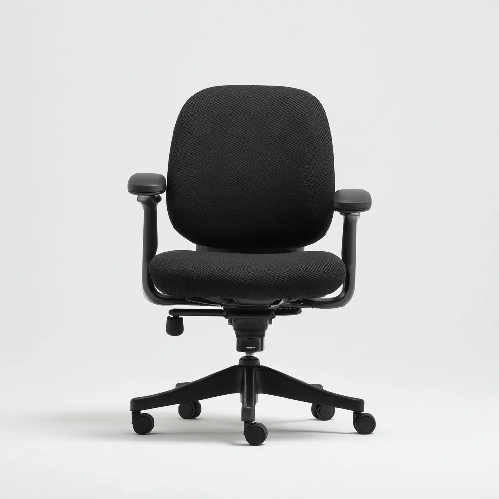 Chaise de bureau ergonomique tissu 58x58x92 cm noire pour poste de travail - design moderne-Interiorsta