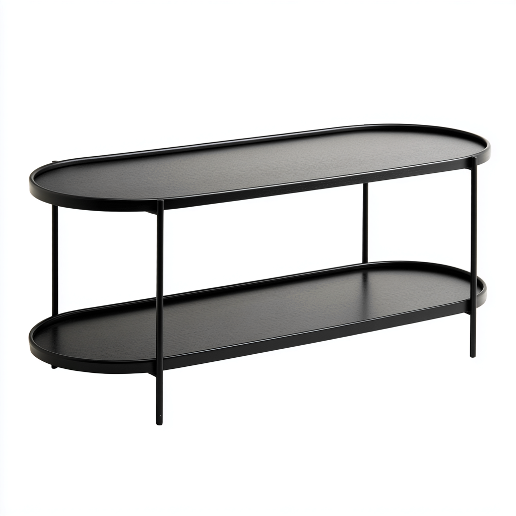 Meuble TV - métal - 110x45x45 cm - noir - style moderne-Interiorsta