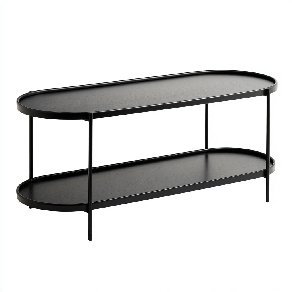 Meuble TV - métal - 110x45x45 cm - noir - style moderne-Interiorsta