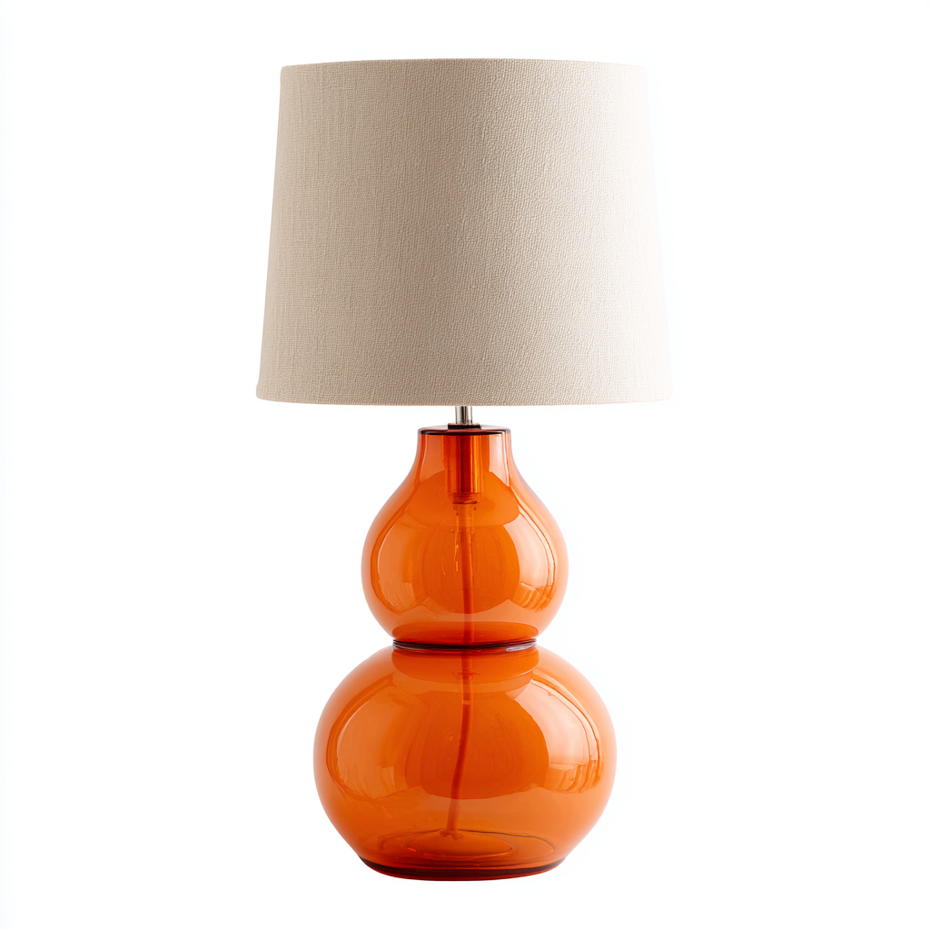 Lampe de table verre 30x30x55 cm - orange-beige - style moderne-Interiorsta