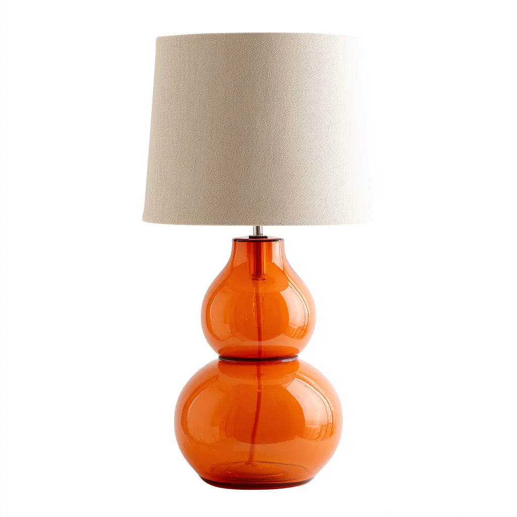 Lampe de table verre 30x30x55 cm - orange-beige - style moderne-Interiorsta