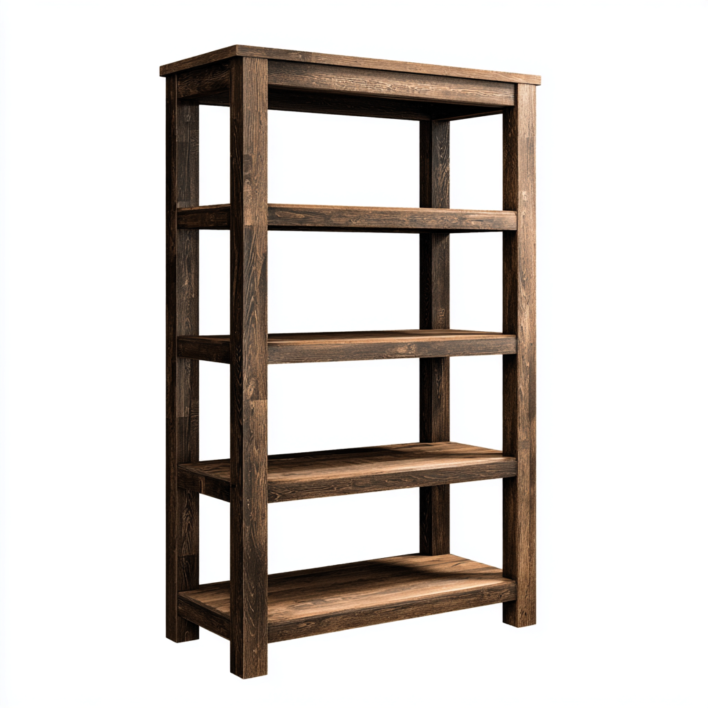 Bibliothèque 80x30x180 cm - bois massif - chêne foncé - style rustique-Interiorsta