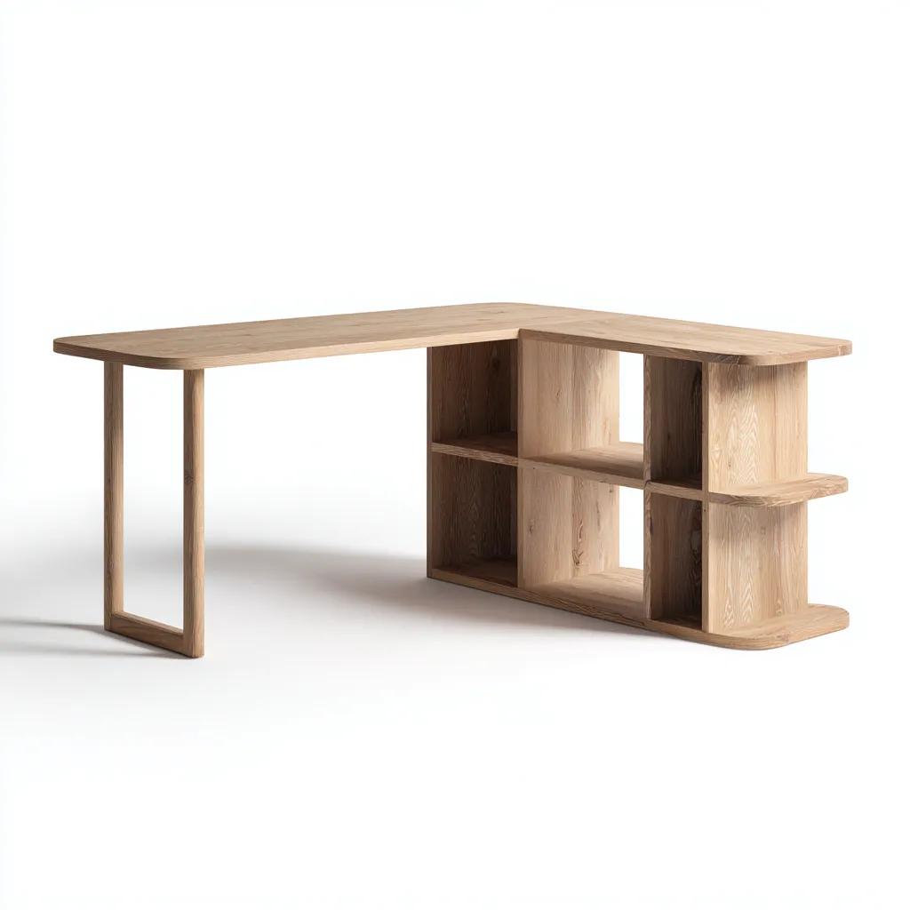 Bureau en bois 160x120x75 cm - chêne - design moderne adapté au bureau-Interiorsta