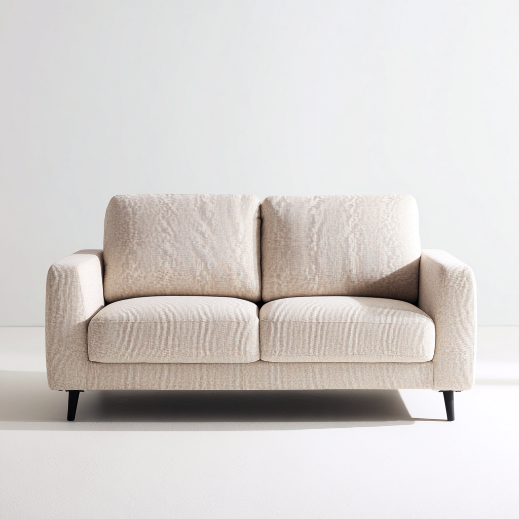 Canapé 2 places tissu 158x86x80 cm - beige - design moderne pour salon-Interiorsta