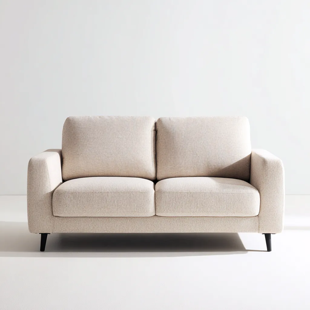 Canapé 2 places tissu 158x86x80 cm - beige - design moderne pour salon-Interiorsta