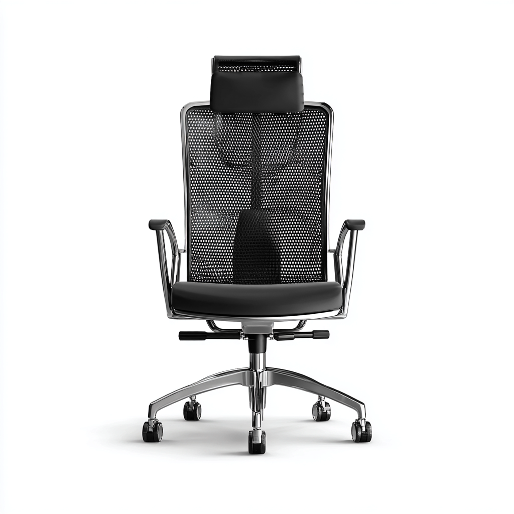 Chaise de bureau ergonomique mesh 70x70x130 cm noir adaptée au bureau - design moderne-Interiorsta
