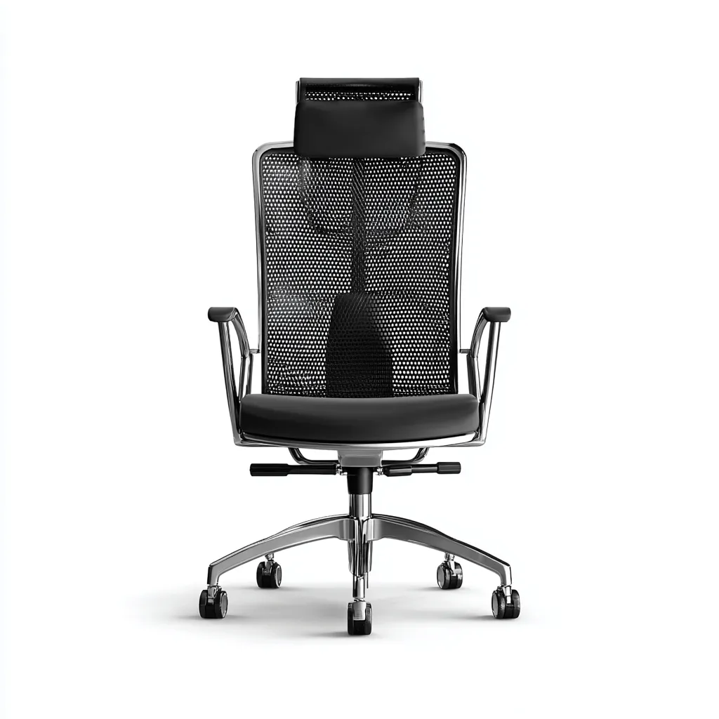 Chaise de bureau ergonomique mesh 70x70x130 cm noir adaptée au bureau - design moderne-Interiorsta
