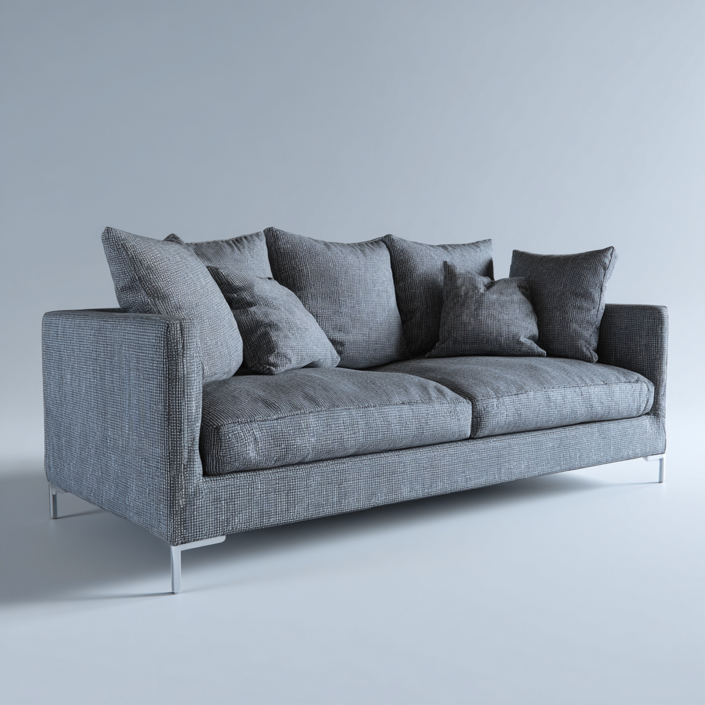 Canapé 2 places tissu 182x96x86 cm - gris - design contemporain pour salon-Interiorsta