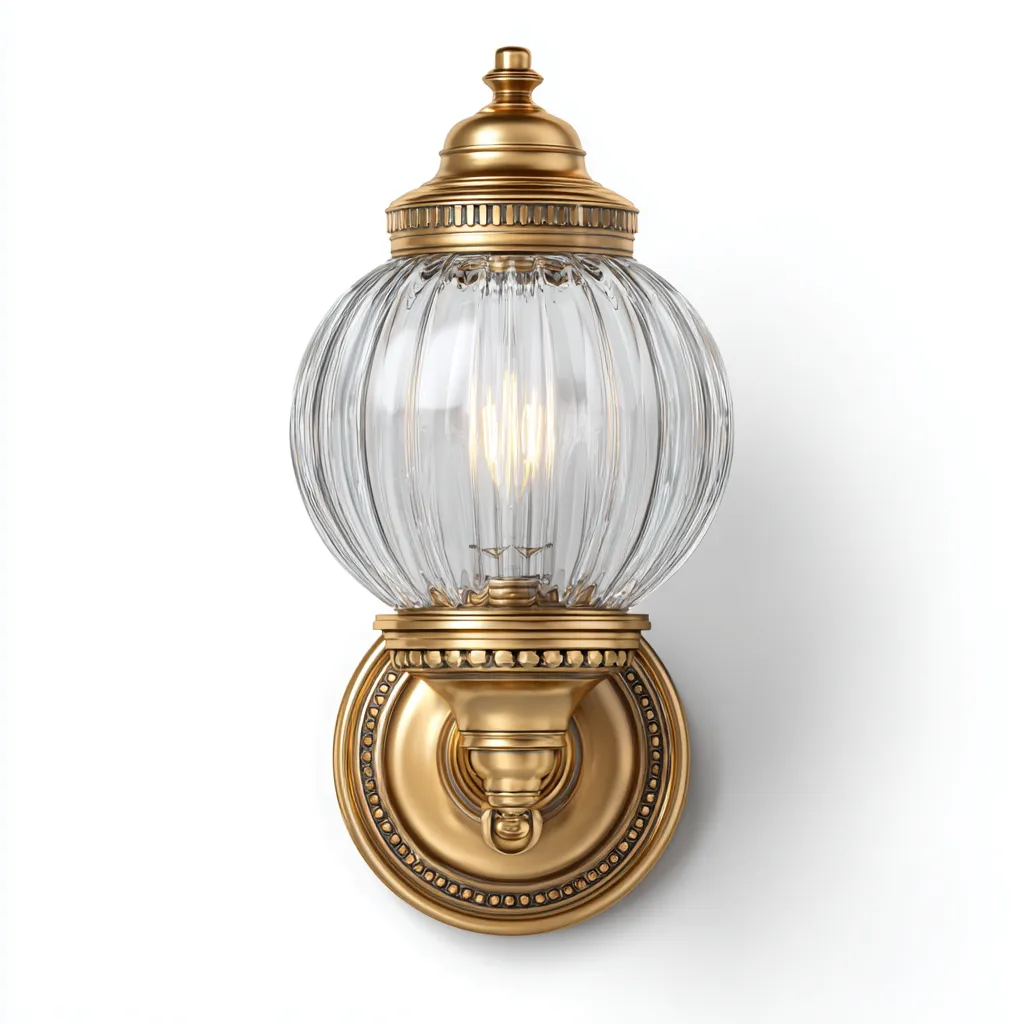 Applique murale métal et verre 18x22x32 cm - doré - style classique - pour intérieur-Interiorsta