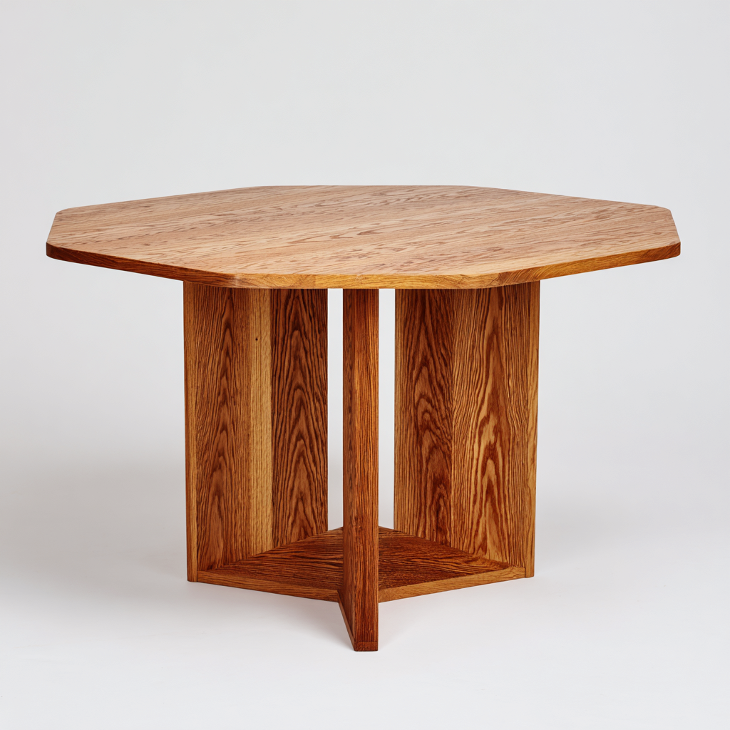 Table à manger bois 140x140x75 cm marron style moderne-Interiorsta