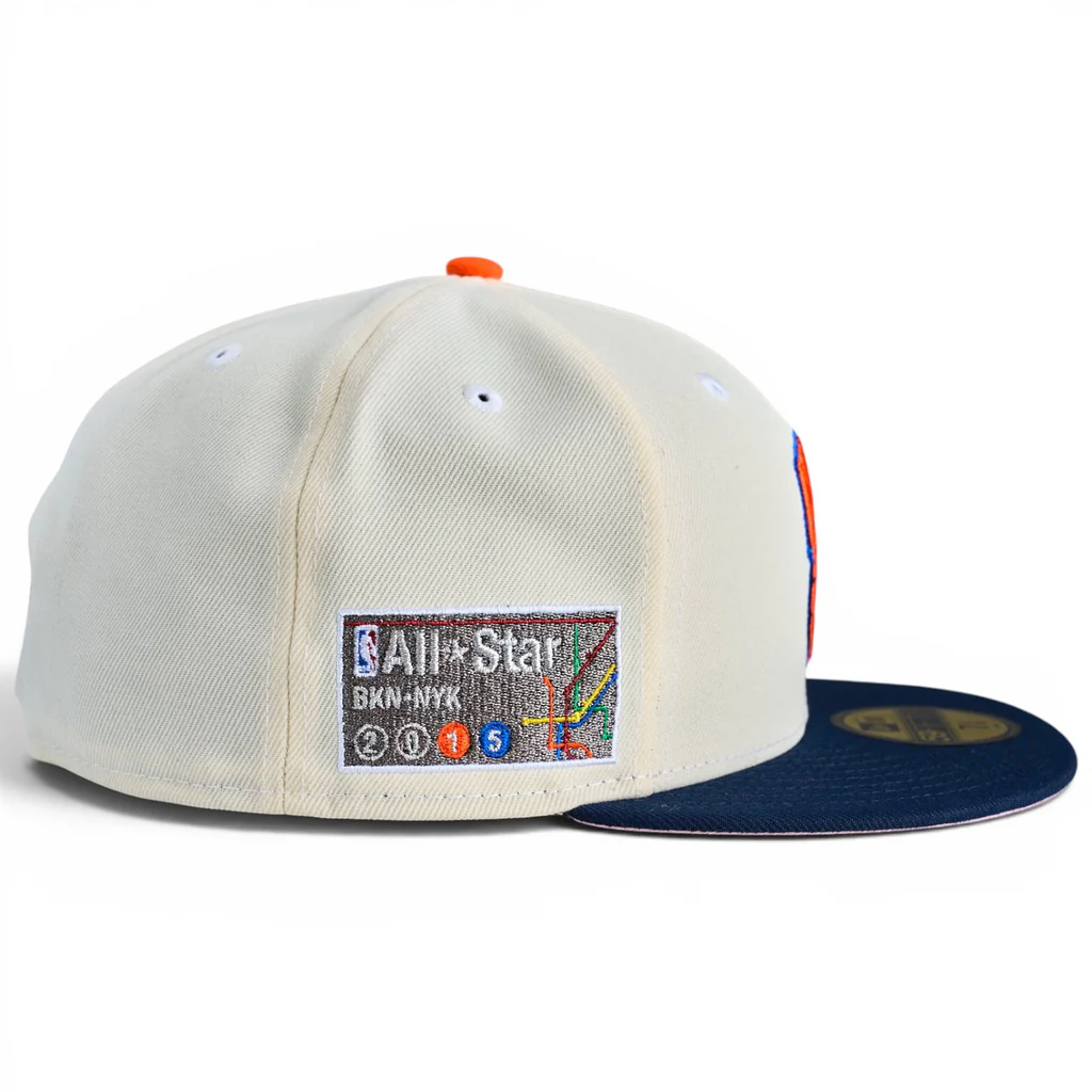 NEW ERA NEW YORK KNICKS KEYS TO THE CITY 59FIFTY FITTED HAT - CHROME WHITE / NAVY-Thesouthcaps