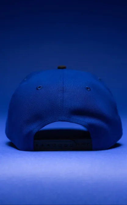 NEW ERA 9FIFTY A-FRAME BLUE/BLACK LOS ANGELES DODGERS SNAPBACK W/PALM TREES + 60TH ANNIVERSARY SIDE THE SOUTH CAP
