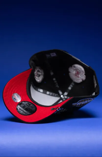 NEW ERA 9FIFTY A-FRAME BLACK CHICAGO WHITE SOX SNAPBACK W/ WORLD SERIES EMBROIDERY PATCHES THE SOUTH CAP