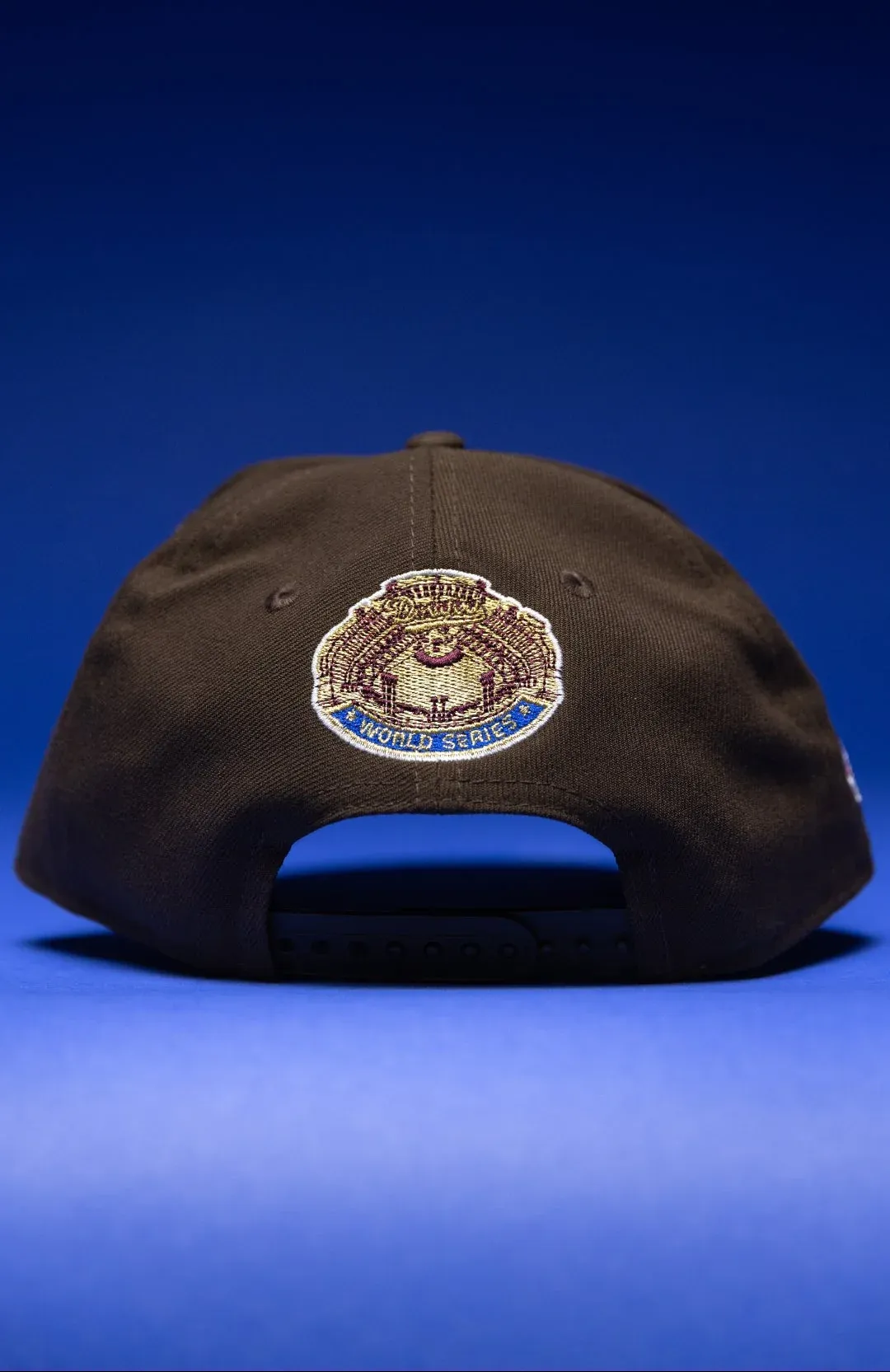 NEW ERA 9FIFTY A-FRAME BROWN LOS ANGELES DODGERS SNAPBACK W/ WORLD SERIES EMBROIDERY PATCHES THE SOUTH CAP