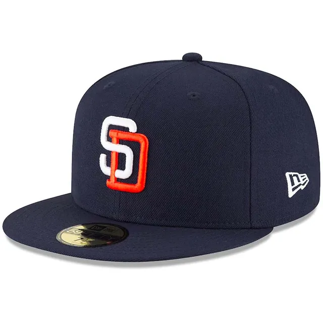 NEW ERA SAN DIEGO PADRES NEW ERA NAVY COOPERSTOWN 59FIFTY FITTED HAT THE SOUTH CAP