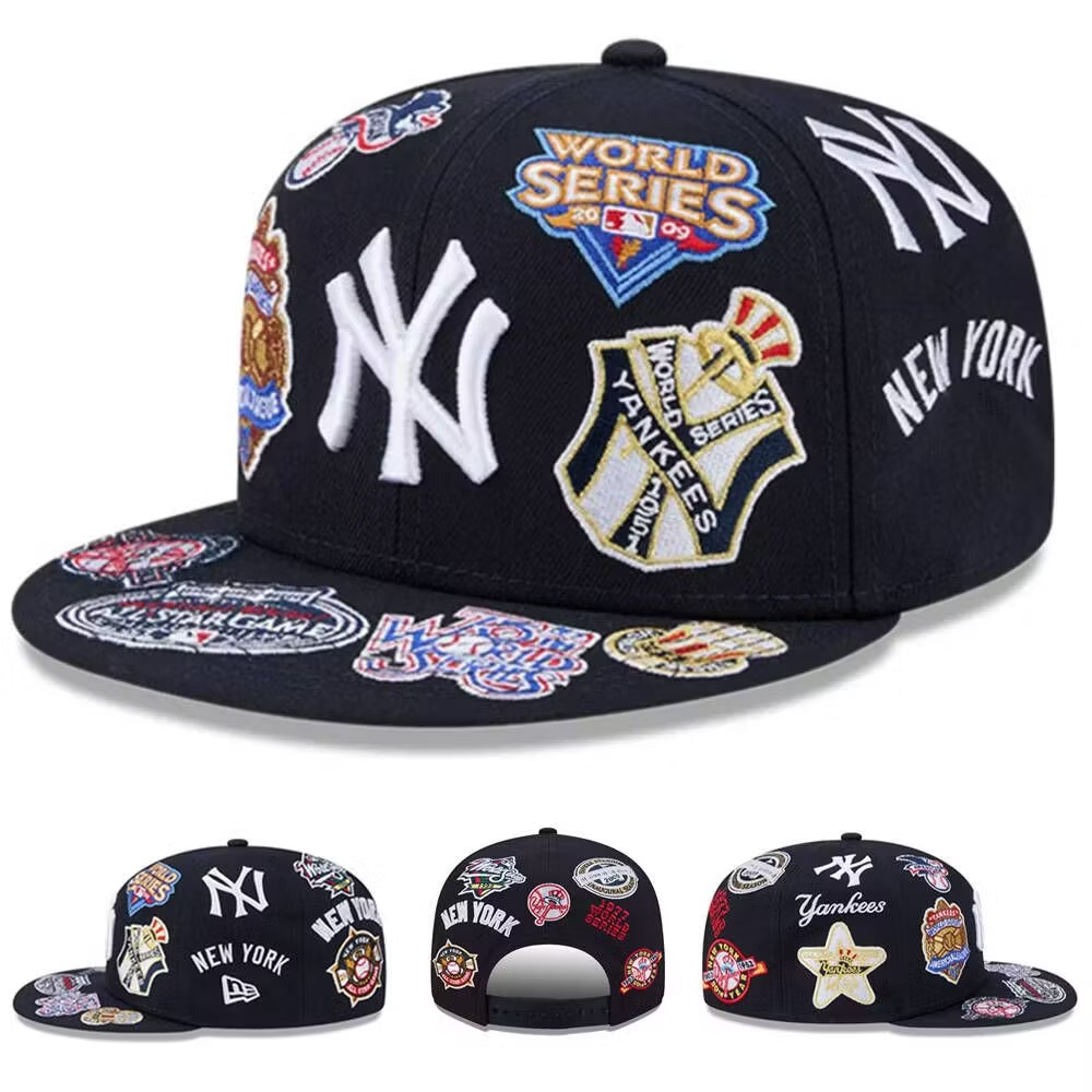 NEW ERA NEW YORK YANKEES HERITAGE PATCH SNAPBACK CAP – BLACK EMBROIDERED FLAT BRIM BASEBALL HAT-Thesouthcaps